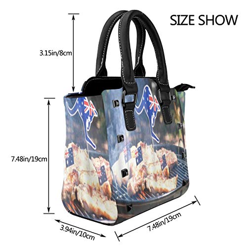 BROWCIN Hombre australiano icónico de la barbacoa que cocina chuletas salchichas y filete Desmontable Moda Tendencia Bolso de las señoras Bolso de hombro