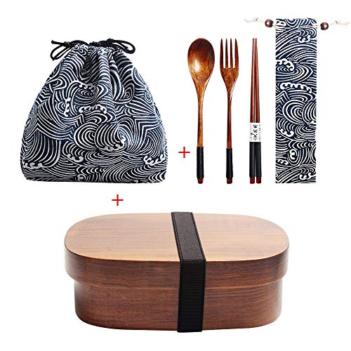 Bruce Dillon Bento Box School Children cubertería Bolsa y Cuchara Tenedor Palillos Redondo Cuadrado Fiambrera - JP3