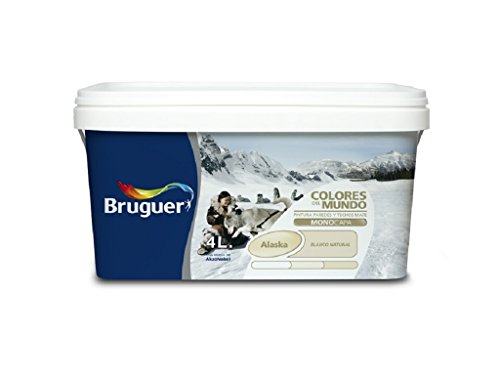 bruguer 5057356 Pintura PLÁSTICA Colores Mundo Alaska BCO.Nat. 4 L, Negro