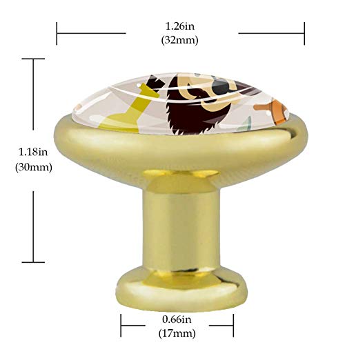 Brújula pirata de dibujos animados Tiradores de metal para cajones de cocina de metal dorado Tirador de puerta Tiradores para muebles con tornillos Tiradores de hardware para guardarropa 32mm