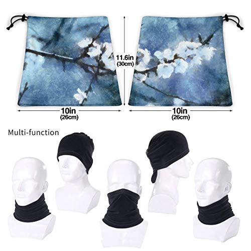 Brunch de árbol con flores blancas Máscaras faciales de moto, cubierta de pasamontañas, bufanda, escudo, tela lavable, cara decorativa para mujeres, hombres, unisex