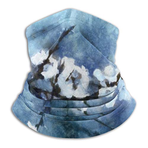 Brunch de árbol con flores blancas Máscaras faciales de moto, cubierta de pasamontañas, bufanda, escudo, tela lavable, cara decorativa para mujeres, hombres, unisex