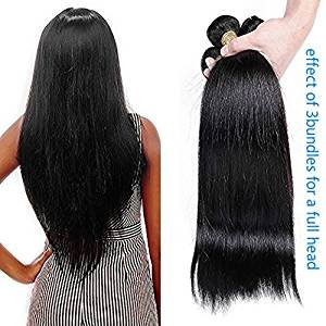 Brzailian Cabello virgen lacio 100% cabello humano, mechones de cabello sin procesar, trama de color natural 10 "-36"