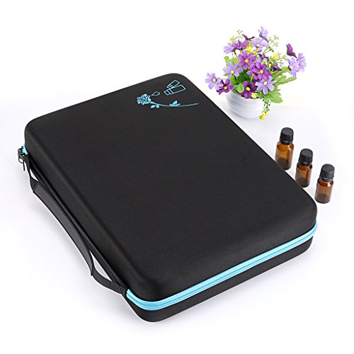 BTSKY Estuche Funda Transporte Aceites Esenciales con 108 Botellas Impermeable de Goma EVA Gran Capacidad con Asa Transporte para Aceite Esencial o Esmalte de Uñas (Aceite esencial no incluido)