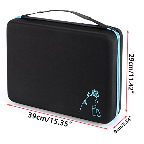 BTSKY Estuche Funda Transporte Aceites Esenciales con 108 Botellas Impermeable de Goma EVA Gran Capacidad con Asa Transporte para Aceite Esencial o Esmalte de Uñas (Aceite esencial no incluido)