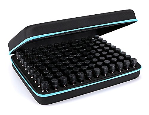 BTSKY Estuche Funda Transporte Aceites Esenciales con 108 Botellas Impermeable de Goma EVA Gran Capacidad con Asa Transporte para Aceite Esencial o Esmalte de Uñas (Aceite esencial no incluido)