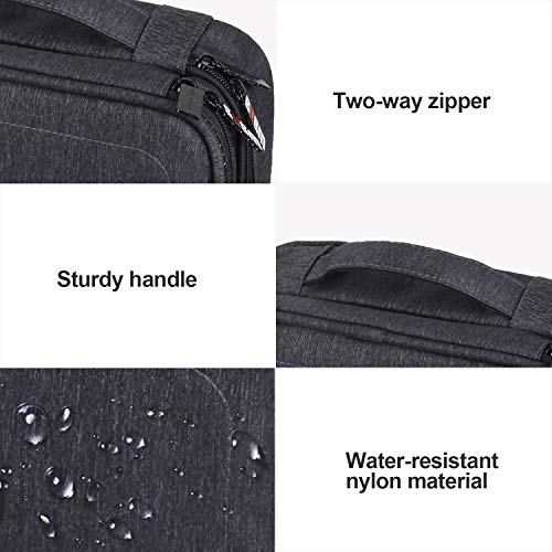 BUBM Estuche para Eléctricas Organizador de Accesesorio Bolsa de Viaje para Cables Cargador,Gadget de Memoria USB Bolsillo para iPad Mini(Mediado, Negro)