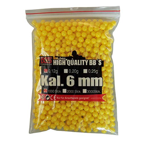 Buchner 6000 Bolas 6 mm 12 gr Bolas de Aire Suave Amarillo Claro de BGS - 3 Bolsas de 2000 Bolas Amarillas