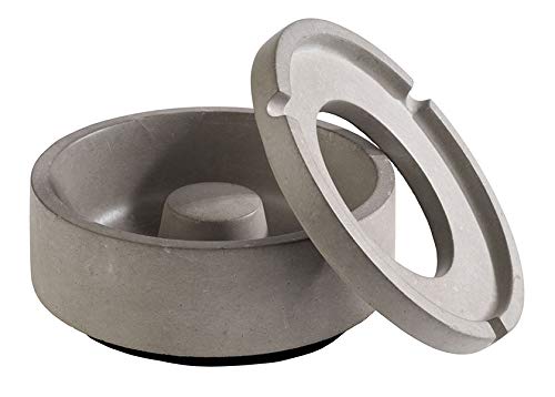 Buddy´s Bar Concrete - Cenicero (hormigón, 10,5 cm de diámetro, 5 cm de Altura), Color Gris
