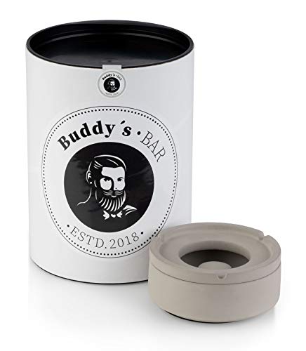 Buddy´s Bar Concrete - Cenicero (hormigón, 10,5 cm de diámetro, 5 cm de Altura), Color Gris