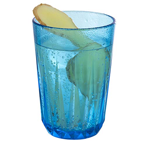 Buddy´s Bar – Juego de 6 Vasos de plástico Tritan, BPA, Aspecto de Cristal, Resistente a roturas, Reutilizables y Aptos para lavavajillas, Color Azul, 0,15 Liter