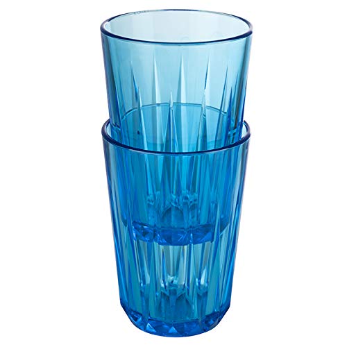 Buddy´s Bar – Juego de 6 Vasos de plástico Tritan, BPA, Aspecto de Cristal, Resistente a roturas, Reutilizables y Aptos para lavavajillas, Color Azul, 0,15 Liter