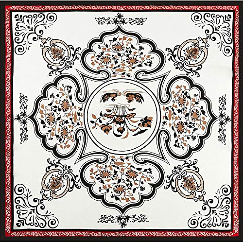 Bufanda cuadrada pequeña de seda de porcelana azul y blanca bufanda pequeña de seda bufanda de seda azafata 53x53cm (20.9x20.9in) 100% seda