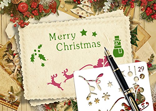 Bullet Journal Stencil Set,30 piezas plantilla dibujo Pintura Set,Plastico Plantillas Dibujo Stencil Bullet Journal para Niños, profesional Bullet Journal Stencil Set planificador dibujo de plástico