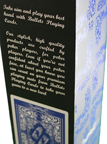 Bullets Playing Cards Alfombra de póker Profesional de 100 x 60 cm Propia Mesa de póker – Alfombrilla de póker Alfombra de póker – Recubrimiento para la Mesa para Jugar al póker