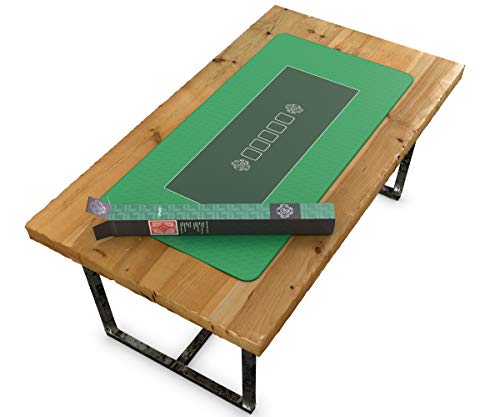Bullets Playing Cards Alfombra de póker Profesional de 140 x 75 cm Propia Mesa de póker – Alfombrilla de póker Alfombra de póker – Recubrimiento para la Mesa para Jugar al póker