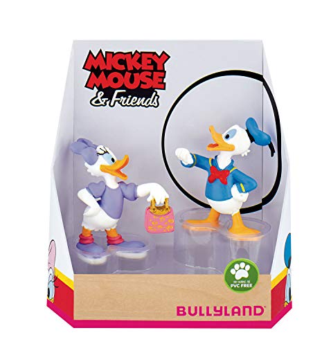 Bullyland 15084 – Juego de Figuras de Walt Disney Mickey Mouse, Donald y Daisy, Figuras pintadas a Mano, sin PVC, un Gran Regalo para niños y niñas para Jugar imaginativamente.