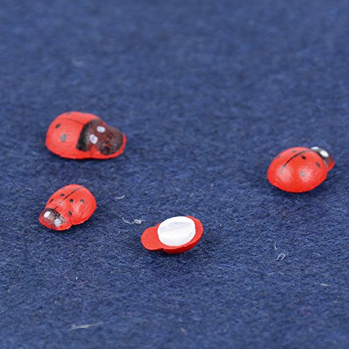 BUONDAC 300pcs Mariquitas Decorativas Adhesivos Mini Escarabajos Madera Decoración Regalos Plantas Jardín Manualidades Scrapbooking