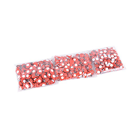 BUONDAC 300pcs Mariquitas Decorativas Adhesivos Mini Escarabajos Madera Decoración Regalos Plantas Jardín Manualidades Scrapbooking