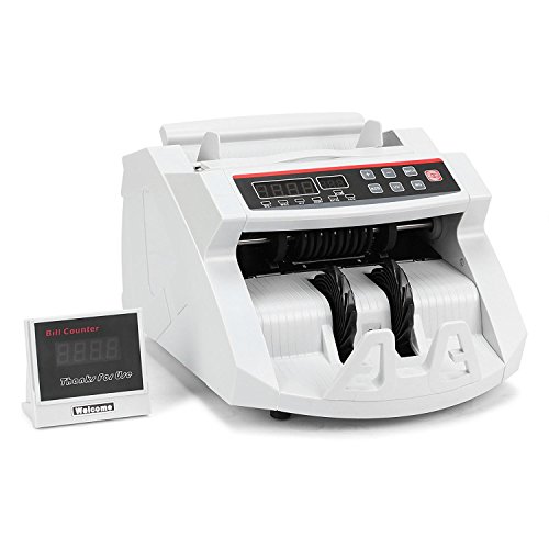 Buoqua - Contador de billetes profesional con pantalla LED y detector de billetes falsos, color Contabanconote