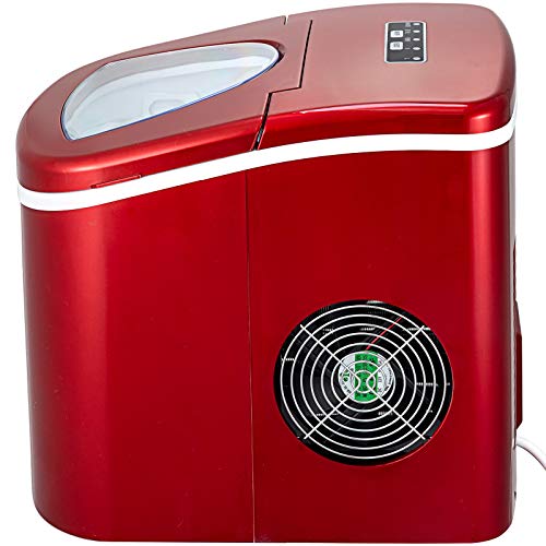 BuoQua Máquina de Hielo Portátil 12 KG por 24H Máquina Silenciosa para Hacer Hielo Máquina de Hielo para Casa Portátil Máquina para Hacer Cúbitos de Hielo Máquina de Cúbitos de Hielo (Rojo)