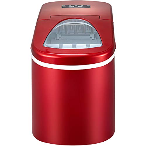 BuoQua Máquina de Hielo Portátil 12 KG por 24H Máquina Silenciosa para Hacer Hielo Máquina de Hielo para Casa Portátil Máquina para Hacer Cúbitos de Hielo Máquina de Cúbitos de Hielo (Rojo)