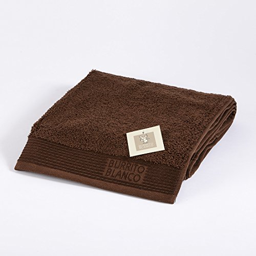 Burrito Blanco Toalla de Mano/Toalla de Lavabo Lisa de Rizo Suave Algodón 100% de 50x100 cm, Color Marrón Oscuro