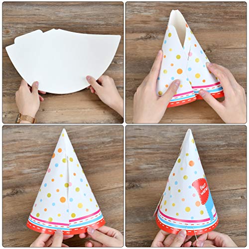 BUYGOO Decoración de Fiesta de Cumpleaños, Banner deHAPPY Birthday + Lindo Gorros de Fiesta + Matasuegras Infantiles + Insertos de Pastel, Divertida Fiesta de cumpleaños del Partido