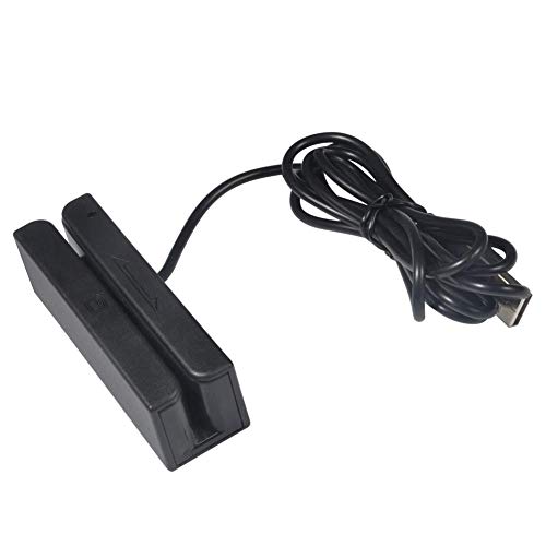 BYARSS Lector de Tarjetas de crédito USB, MSR90 Lector de Tarjetas de Banda magnética USB 3 Pistas Mini mag Hi-Co Swiper