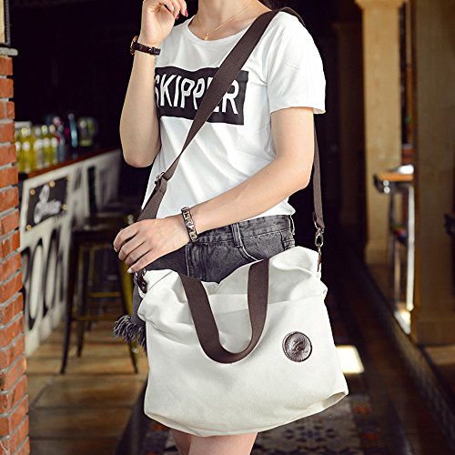 BYD - Mujeres Bolsa de lona Bolsos bandolera Multifuncional Retro Tote Carteras de mano