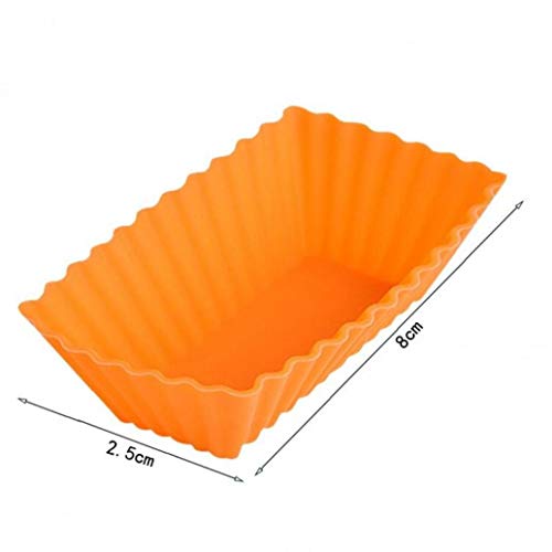 BYFRI 10pcs Rectangular de Silicona para Hornear Copas Pequeño Pan sartenes de la Magdalena del Mollete de moldes de Cocina Hornear Suministros de confitería Herramientas de moldes