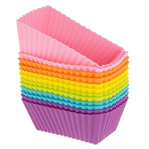 BYFRI 10pcs Rectangular de Silicona para Hornear Copas Pequeño Pan sartenes de la Magdalena del Mollete de moldes de Cocina Hornear Suministros de confitería Herramientas de moldes