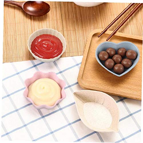 BYFRI 4 PC/Salsa de Soja Plato de usos múltiples de la Hoja En Forma de pequeñas Placas condimento platillos Aperitivo para Ensalada Vinagre Salsa de Soja Wasabi Color al Azar