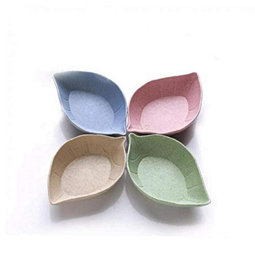 BYFRI 4 PC/Salsa de Soja Plato de usos múltiples de la Hoja En Forma de pequeñas Placas condimento platillos Aperitivo para Ensalada Vinagre Salsa de Soja Wasabi Color al Azar