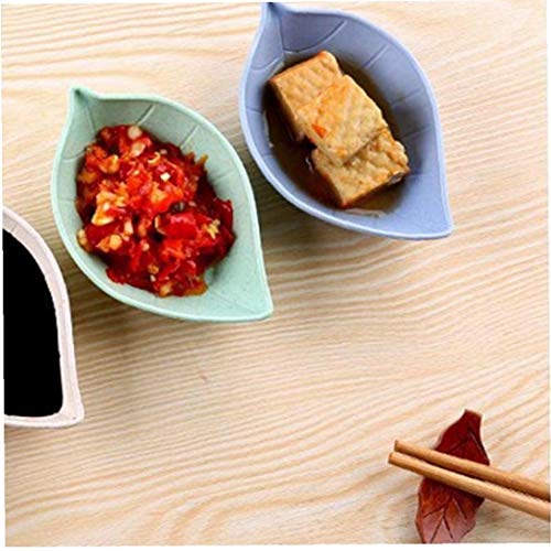 BYFRI 4 PC/Salsa de Soja Plato de usos múltiples de la Hoja En Forma de pequeñas Placas condimento platillos Aperitivo para Ensalada Vinagre Salsa de Soja Wasabi Color al Azar