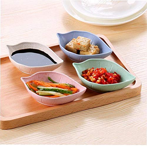 Byfri 4 PC/Salsa de Soja Plato de usos múltiples de la Hoja En Forma de pequeñas Placas condimentos platillos Aperitivo para Ensalada Vinagre Salsa de Soja Wasabi