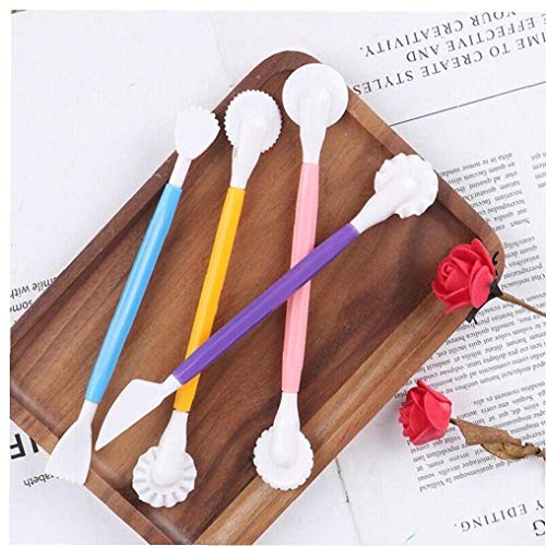 Byfri 4pcs plástico Talla Pasta de azúcar del azúcar de repostería Cake Chocolate Fondant Talla Herramienta de Modelado de espátulas Craft Set Color al Azar