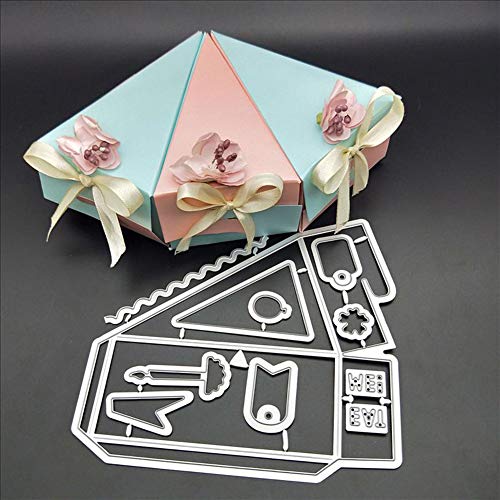 cA0boluoC Troqueles de Metal Dies Corte,Caja de regalo de caramelo Plantillas Estarcir para DIY Tarjeta Papel Álbum Scrapbook Decoración