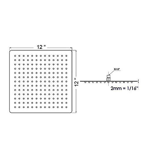 Cabezal de ducha de lluvia LED de alta presión ultra fino 304 de acero inoxidable cuadrado, cepillo de níquel (30 cm)
