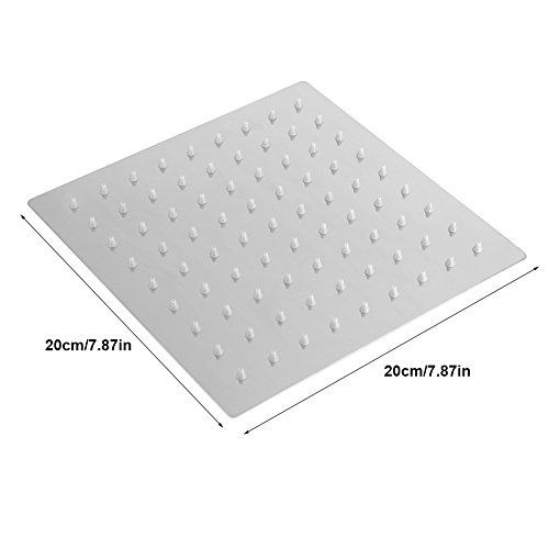 Cabezal de Ducha Rainfall Rain Baño de Acero Inoxidable cuadrangular Ultrafino Rociador Superior Montaje en Pared o en Techo Cabezal de Ducha Fijo