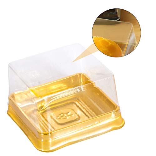 Cabilock 100 Piezas de Plástico Transparente Mini Caja de Pastel Caja de Muffins Mung Bean Cake Snow Mei Niang Caja con Tapas Transparentes
