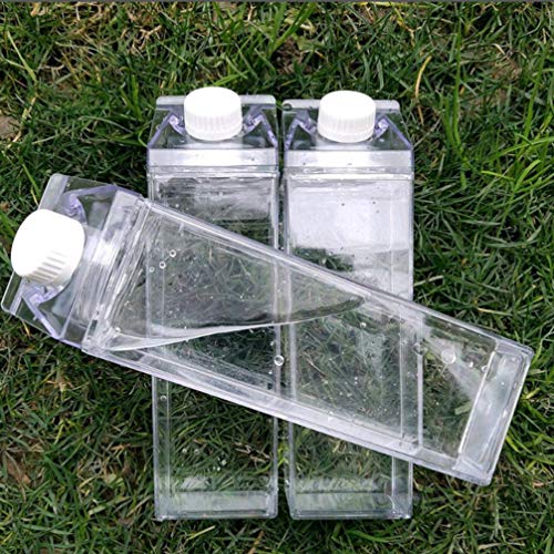 Cabilock 2 Piezas Botella de Agua Clara Cartón de Leche Reutilizable Botella de Agua Jugo de Limonada de Plástico Tarro de Bebidas Botella de Té Helado 500 Ml Suministros de Viaje Al Aire Libre 1 Unid