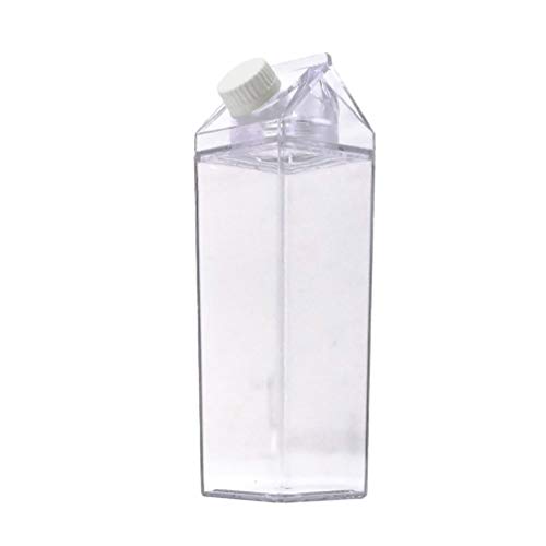 Cabilock 2 Piezas Botella de Agua Clara Cartón de Leche Reutilizable Botella de Agua Jugo de Limonada de Plástico Tarro de Bebidas Botella de Té Helado 500 Ml Suministros de Viaje Al Aire Libre 1 Unid