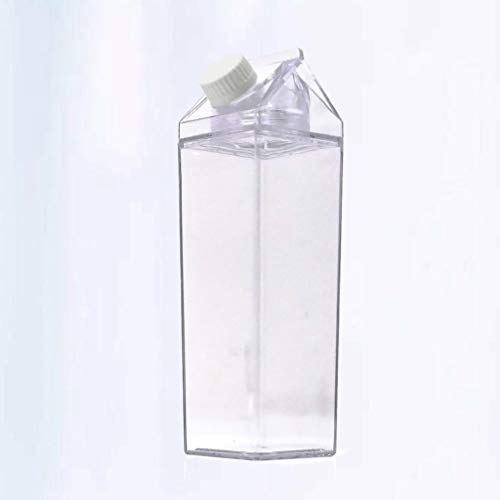 Cabilock 2 Piezas Botella de Agua Clara Cartón de Leche Reutilizable Botella de Agua Jugo de Limonada de Plástico Tarro de Bebidas Botella de Té Helado 500 Ml Suministros de Viaje Al Aire Libre 1 Unid