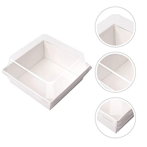 Cabilock 50 Piezas Cajas de Pastel Tableros de Pastel Cajas de Panadería con Ventana Transparente para Pasteles Magdalenas Rosquillas Empanadas Galletas Pasteles Tarta de Queso Dulces