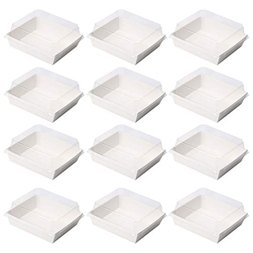 Cabilock 50 Piezas Cajas de Pastel Tableros de Pastel Cajas de Panadería con Ventana Transparente para Pasteles Magdalenas Rosquillas Empanadas Galletas Pasteles Tarta de Queso Dulces