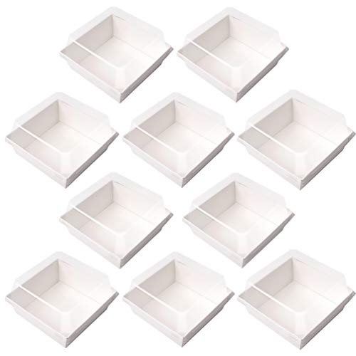 Cabilock 50 Piezas Cajas de Pastel Tableros de Pastel Cajas de Panadería con Ventana Transparente para Pasteles Magdalenas Rosquillas Empanadas Galletas Pasteles Tarta de Queso Dulces