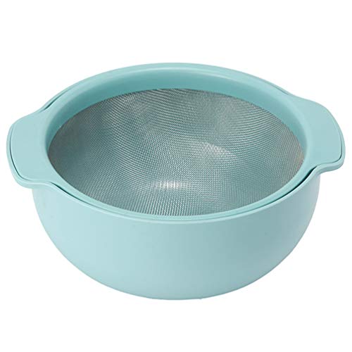 Cabilock Plato Tina Y Colador Set Vegetal Frutas Lavadora Secadora Escurridor Cuenco Plato Colador Cesta para Hornear Cocina Malla Fina Tamiz de Harina para Cocina Casera