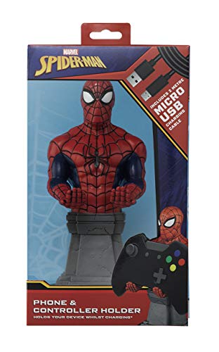 Cable guy Spiderman, soporte de sujeción o carga para mando de consola y/o smartphone de tu personaje favorito con licencia de Marvel. Producto con licencia oficial. Exquisite Gaming