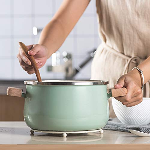 Cacerolas Olla De Leche Esmaltada De Porcelana De 16 Cm 1.7l Cocina Olla Antiadherente Mini Olla Con Tapa Cocina De Inducción Estufa De Gas Utensilios De Cocina Aplicables